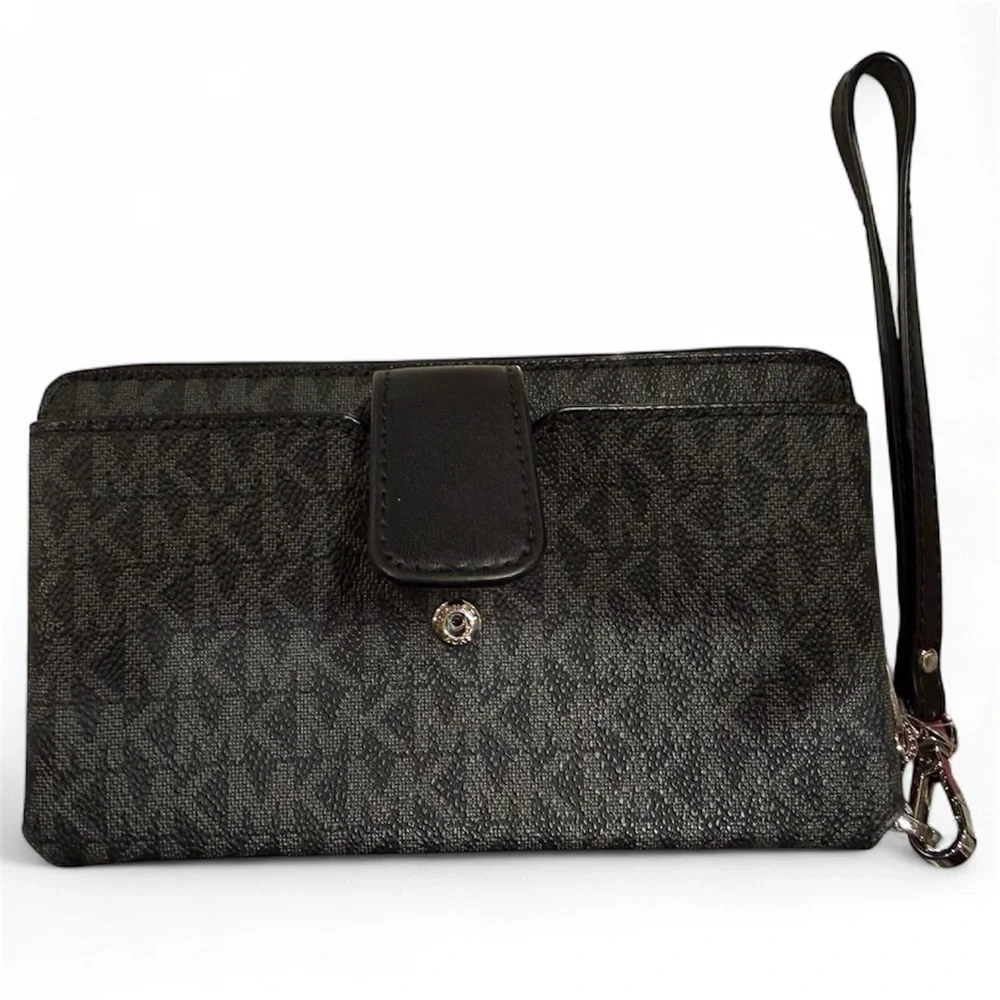 Michael Kors Charcoal Logo Wristlet - Picture 2 of 5